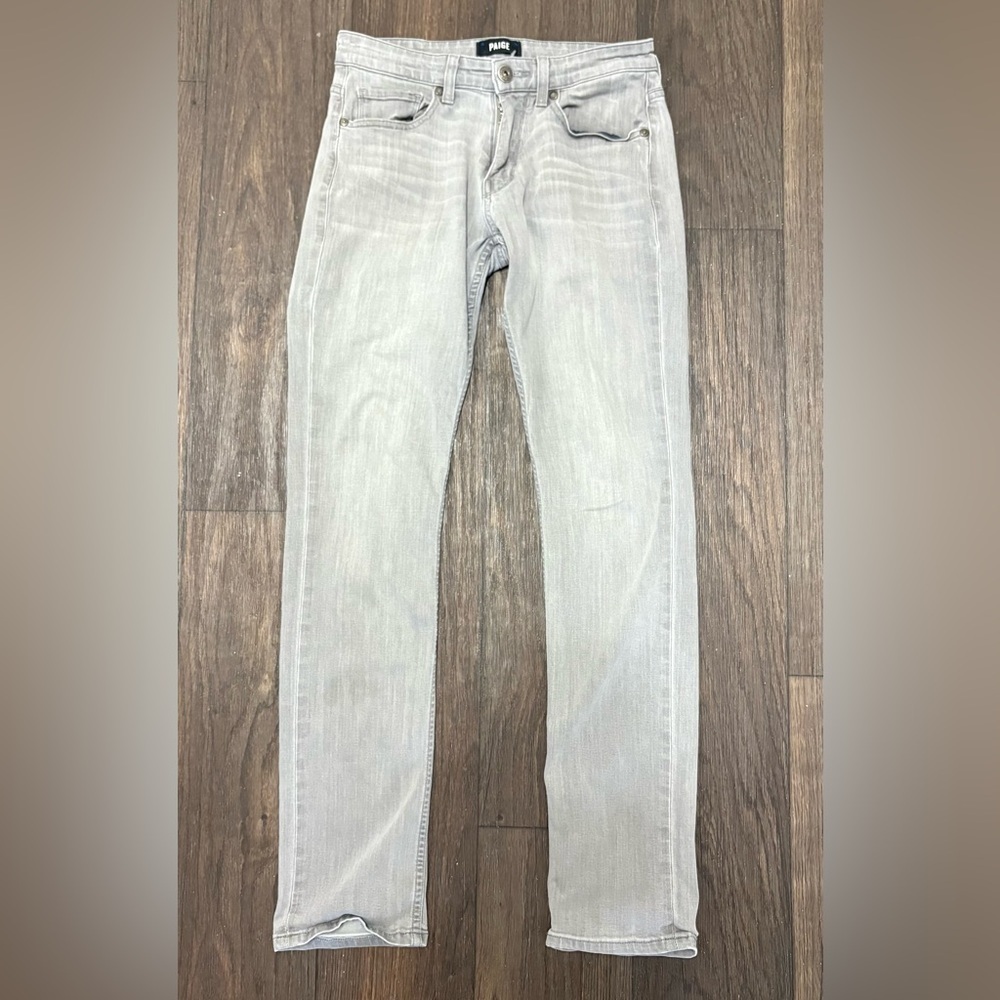 PAIGE Light Gray Skinny Jeans Size 28 | Stretch | Mid Rise | 30” Inseam
